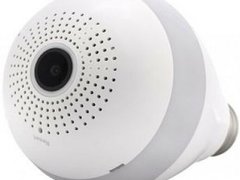 Bec cu camera Spion iUni B008, Full HD, Wi-Fi/IP si Senzor de Miscare, Unghi 360 grade